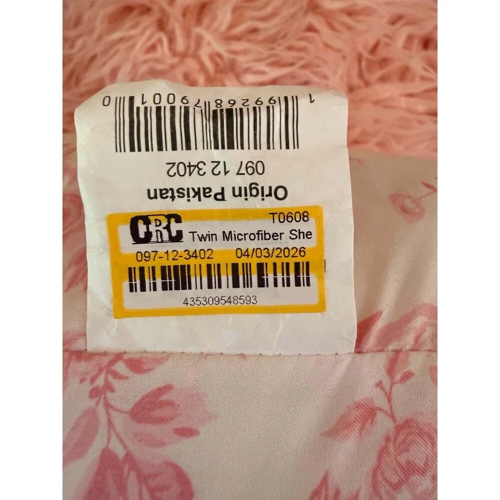 Twin Microfiber Sheet Set Pink Floral Bedding